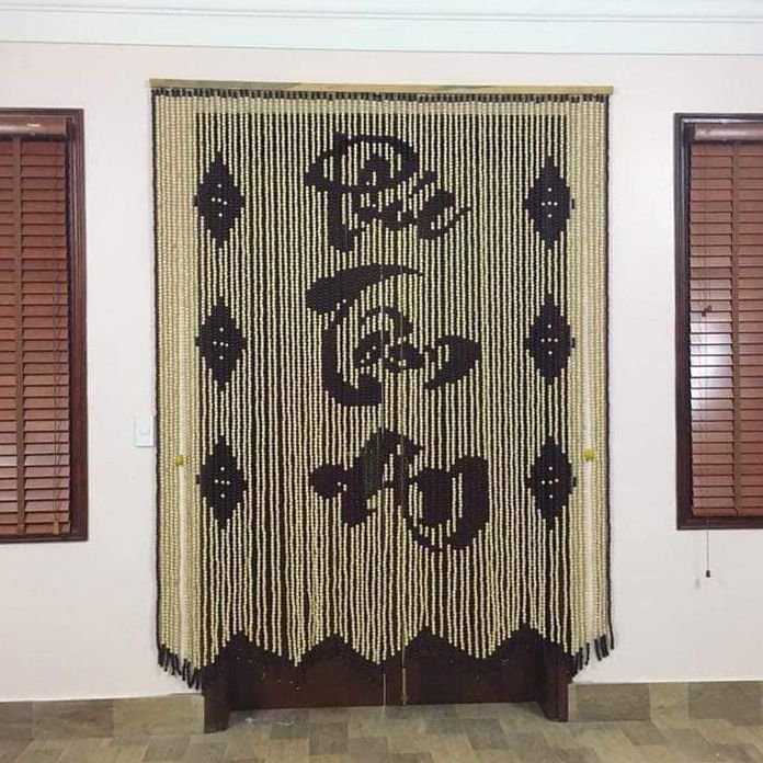 Mành rèm hạt gỗ bồ đề chữ Phúc-Tâm-An | Rèm Cửa Nét Việt